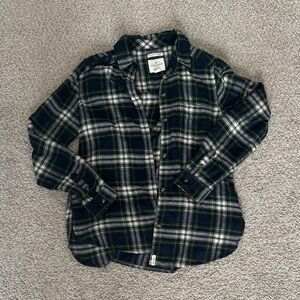 Plaid Kids Shirt in Green and Blue